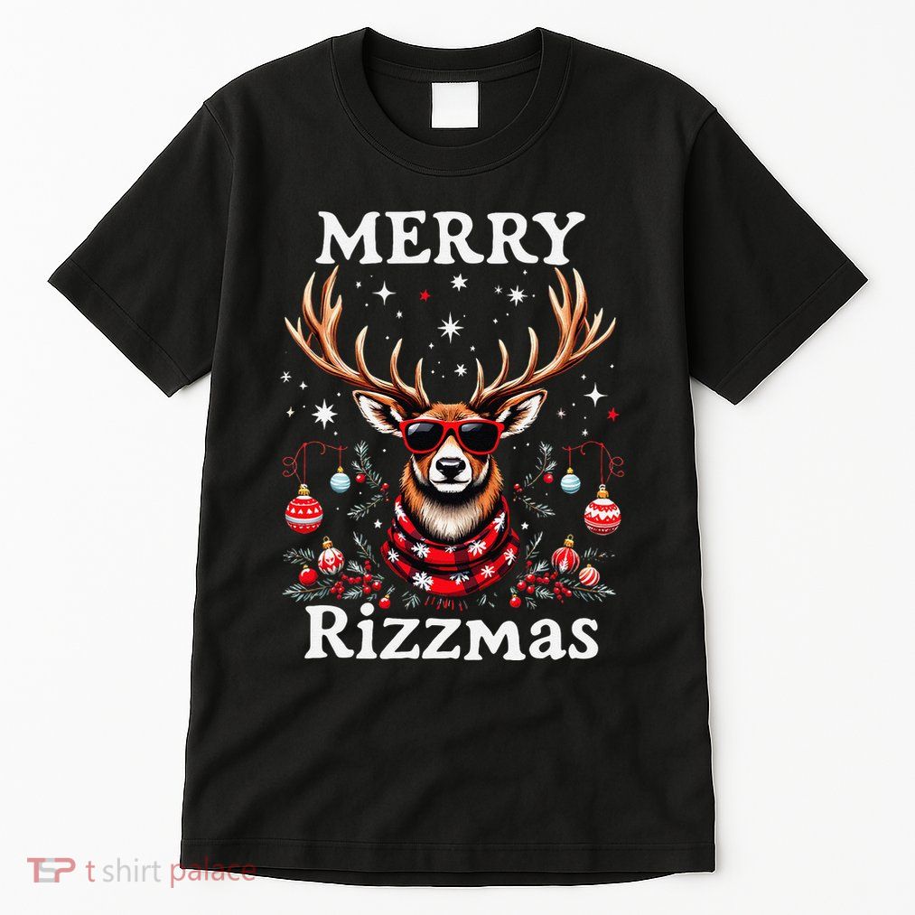 Merry Rizzmas Funny Christmas Reindeer Holiday Tall T-Shirt