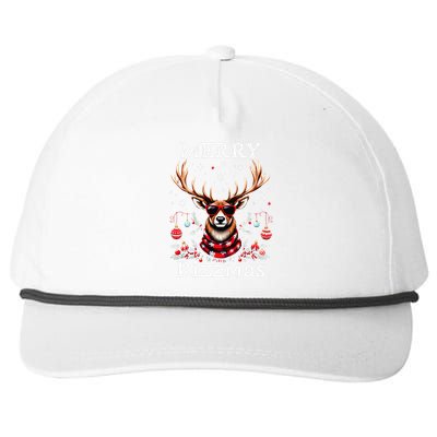 Merry Rizzmas Funny Christmas Reindeer Holiday Snapback Five-Panel Rope Hat