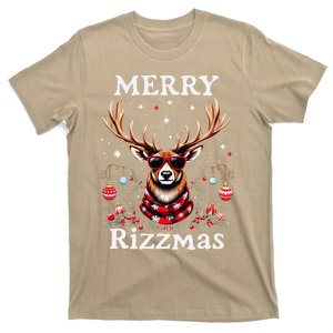 Merry Rizzmas Funny Christmas Reindeer Holiday T-Shirt