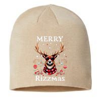 Merry Rizzmas Funny Christmas Reindeer Holiday Sustainable Beanie