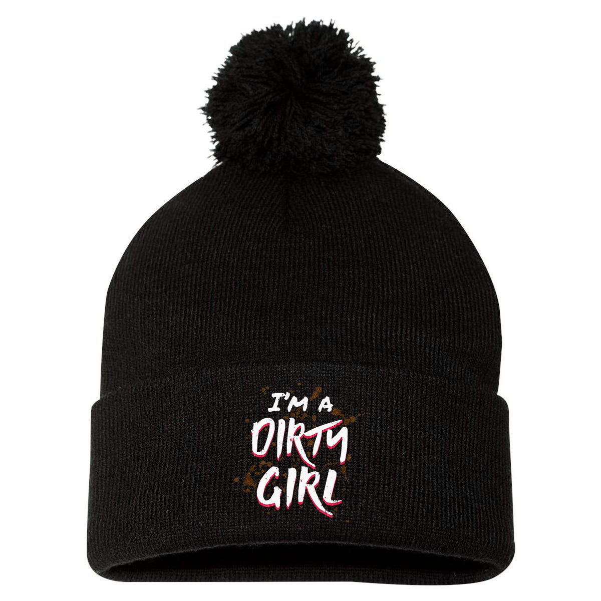 Mud Run For Women Runners Mud Running Team Pom Pom 12in Knit Beanie