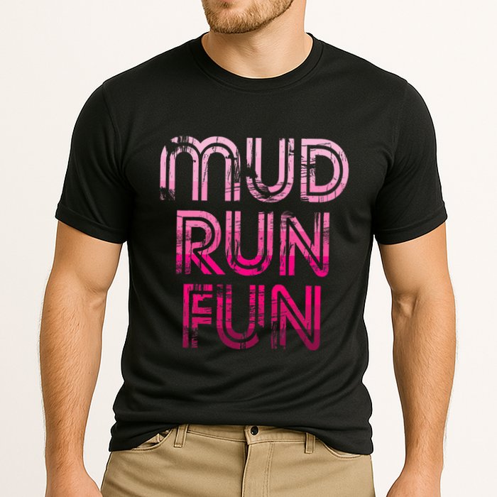 Mud Run Fun Mudder Pink Trail Running And Mudding Performance Shirt