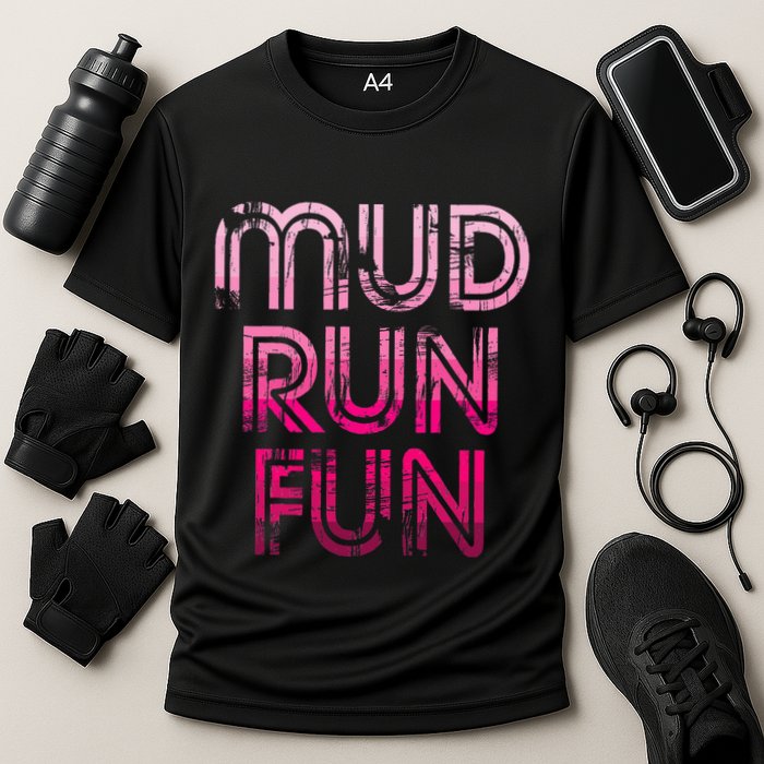 Mud Run Fun Mudder Pink Trail Running And Mudding Performance Shirt