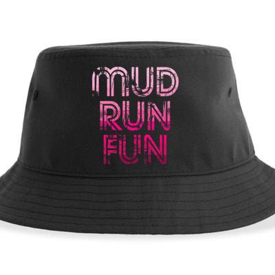 Mud Run Fun Mudder Pink Trail Running And Mudding Sustainable Bucket Hat