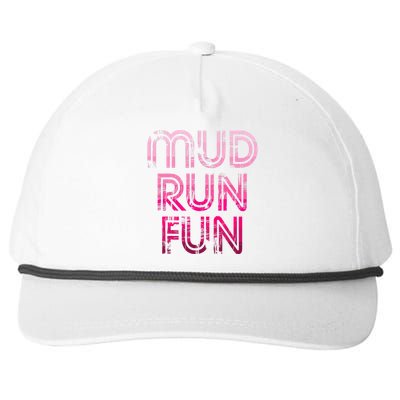 Mud Run Fun Mudder Pink Trail Running And Mudding Snapback Five-Panel Rope Hat