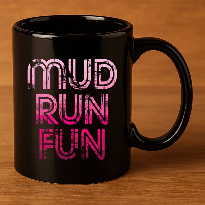 Mud Run Fun Mudder Pink Trail Running And Mudding 11oz C Handle Ceramic Mug