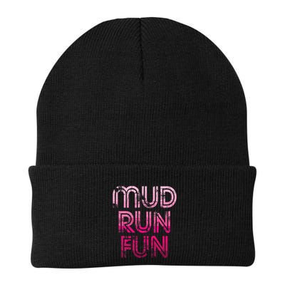 Mud Run Fun Mudder Pink Trail Running And Mudding Knit Cap Winter Beanie