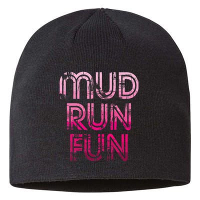 Mud Run Fun Mudder Pink Trail Running And Mudding Sustainable Beanie