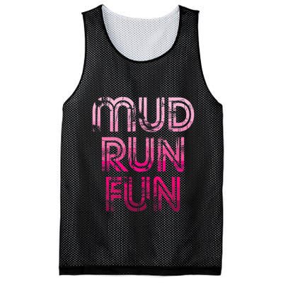 Mud Run Fun Mudder Pink Trail Running And Mudding Mesh Reversible Basketball Jersey Tank