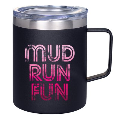 Mud Run Fun Mudder Pink Trail Running And Mudding 12oz Stainless Steel Coffee Mug