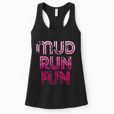 Mud Run Fun Mudder Pink Trail Running And Mudding Womens Tank Top