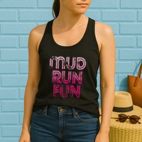 Mud Run Fun Mudder Pink Trail Running And Mudding Womens Tank Top