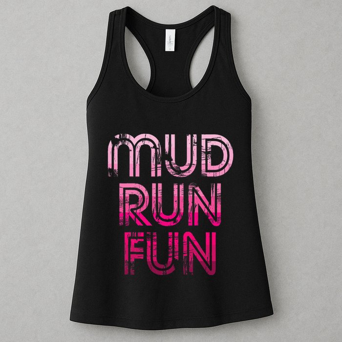 Mud Run Fun Mudder Pink Trail Running And Mudding Womens Tank Top
