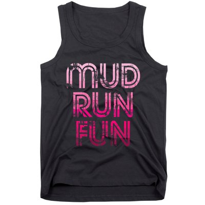 Mud Run Fun Mudder Pink Trail Running And Mudding Tank Top