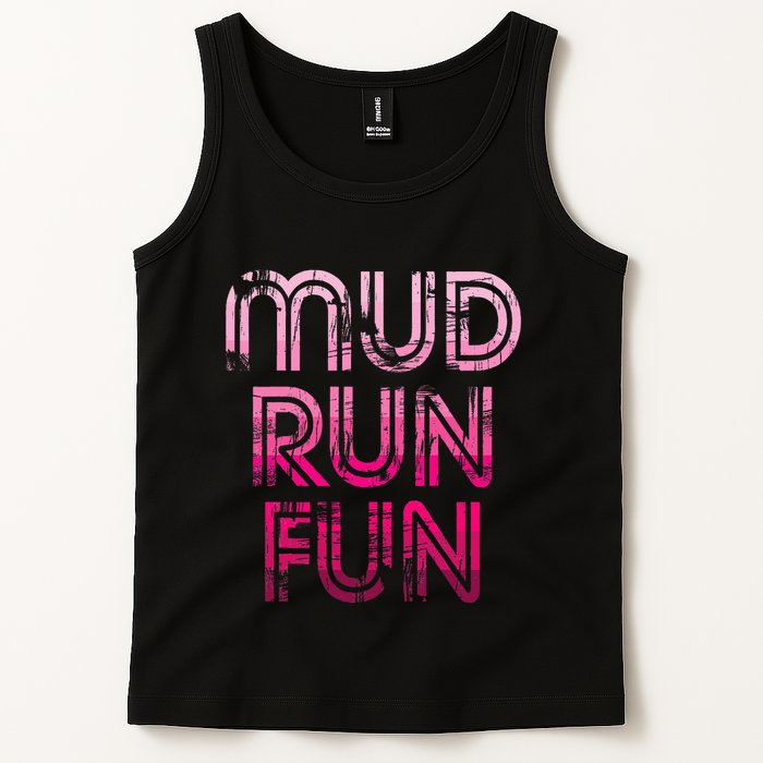 Mud Run Fun Mudder Pink Trail Running And Mudding Tank Top