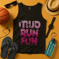 Mud Run Fun Mudder Pink Trail Running And Mudding Tank Top
