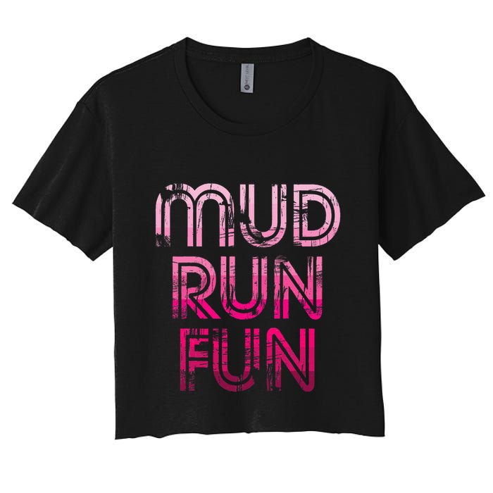 Mud Run Fun Mudder Pink Trail Running And Mudding Crop Top