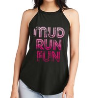 Mud Run Fun Mudder Pink Trail Running And Mudding Women's Perfect Tri Rocker Tank