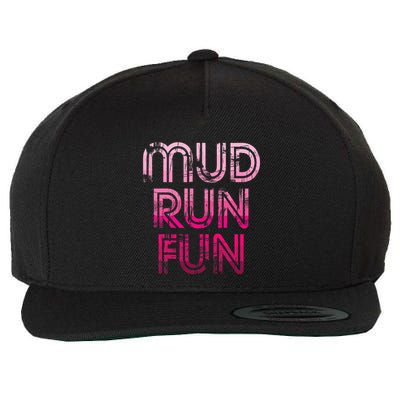 Mud Run Fun Mudder Pink Trail Running And Mudding Wool Snapback Cap