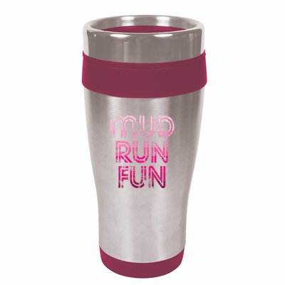 Mud Run Fun Mudder Pink Trail Running And Mudding 16oz Travel Tumbler