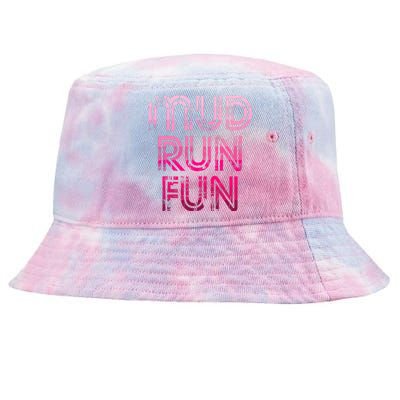 Mud Run Fun Mudder Pink Trail Running And Mudding Tie-Dyed Bucket Hat