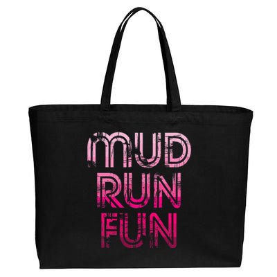 Mud Run Fun Mudder Pink Trail Running And Mudding Cotton Canvas Jumbo Tote