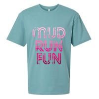 Mud Run Fun Mudder Pink Trail Running And Mudding Sueded Cloud Jersey T-Shirt