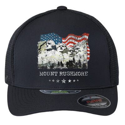 Mount Rushmore Flag Souvenirs Flexfit Unipanel Trucker Cap