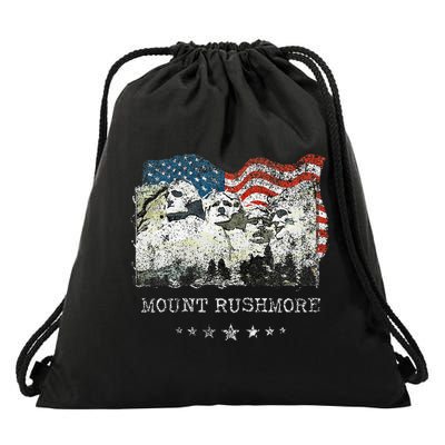 Mount Rushmore Flag Souvenirs Drawstring Bag