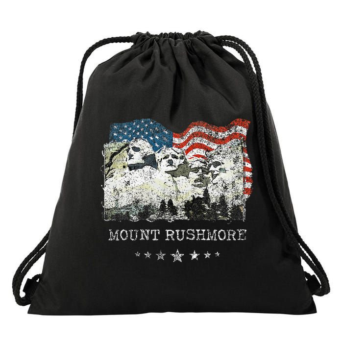 Mount Rushmore Flag Souvenirs Drawstring Bag