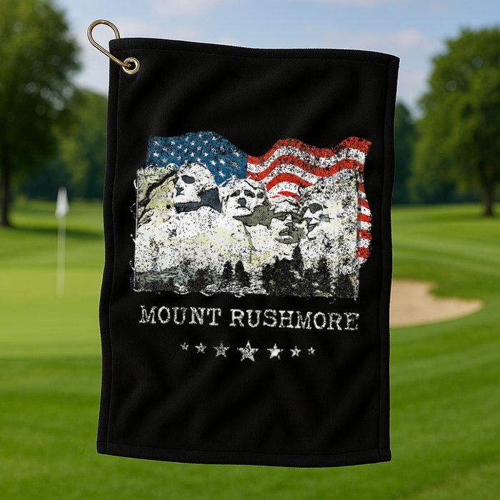 Mount Rushmore Flag Souvenirs Golf Towel
