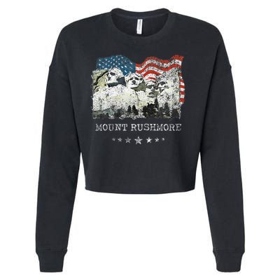 Mount Rushmore Flag Souvenirs Cropped Pullover Crew