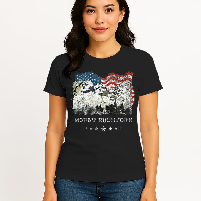 Mount Rushmore Flag Souvenirs Womens T-Shirt