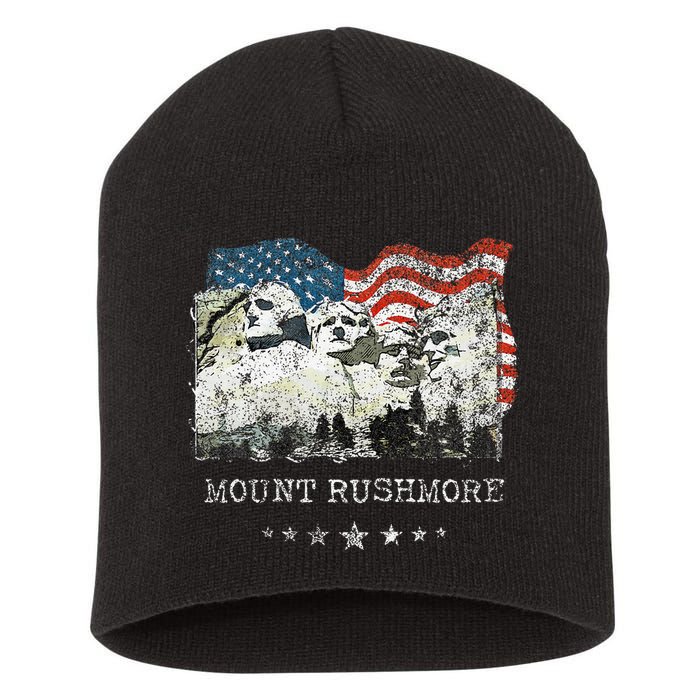 Mount Rushmore Flag Souvenirs Short Acrylic Beanie