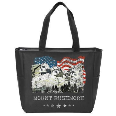 Mount Rushmore Flag Souvenirs Zip Tote Bag