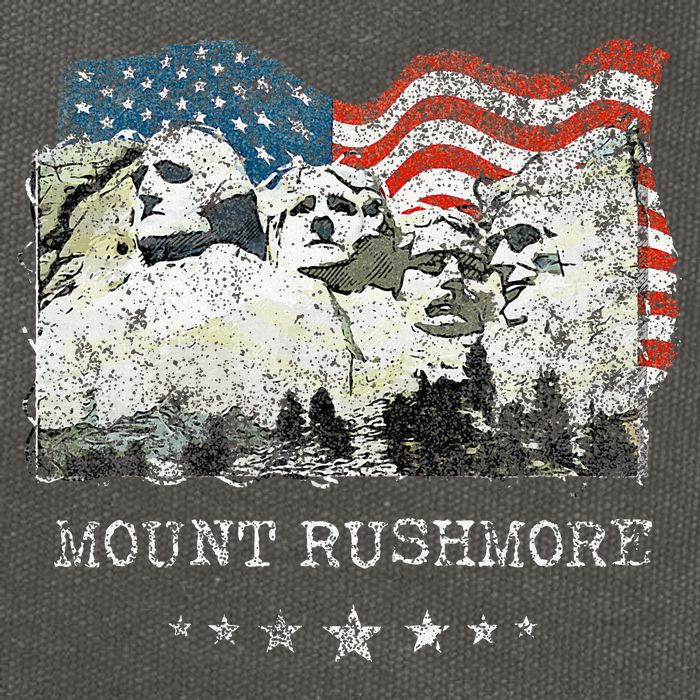Mount Rushmore Flag Souvenirs Cotton Canvas Backpack