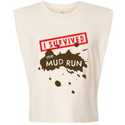 Mud Run Fun I Survived Team Runners Running Workout Garment-Dyed Women's Muscle Tee