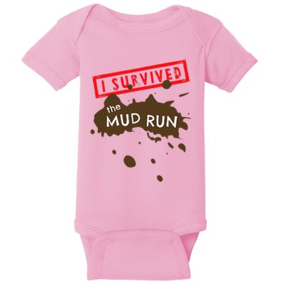 Mud Run Fun I Survived Team Runners Running Workout Baby Bodysuit