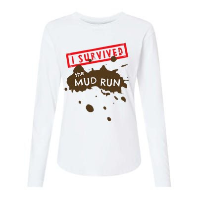 Mud Run Fun I Survived Team Runners Running Workout Womens Cotton Relaxed Long Sleeve T-Shirt