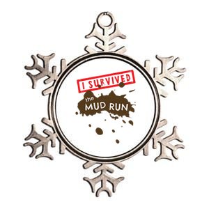 Mud Run Fun I Survived Team Runners Running Workout Metallic Star Ornament