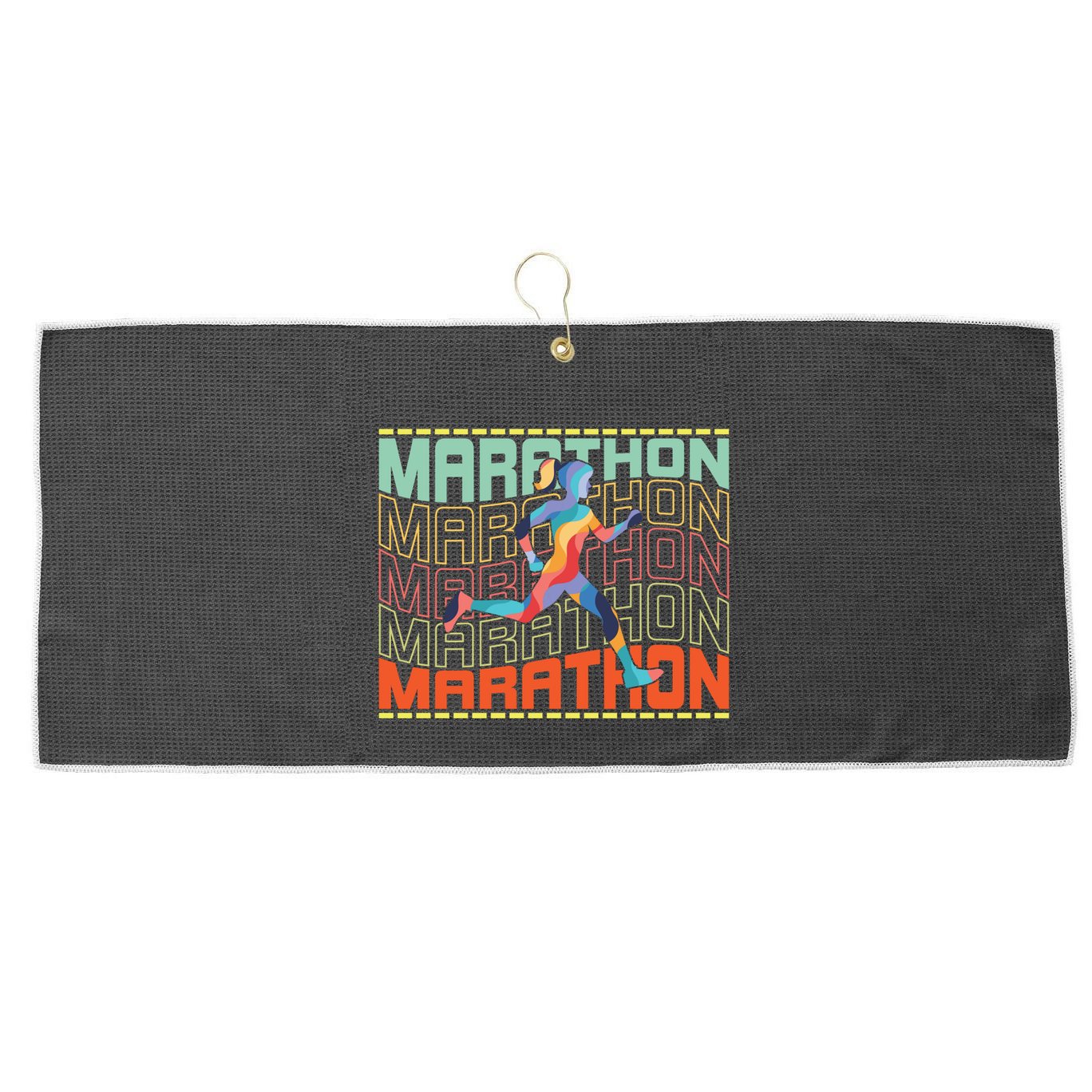 Marathon Running Gift Large Microfiber Waffle Golf Towel