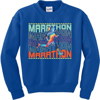 Marathon Running Gift Kids Sweatshirt