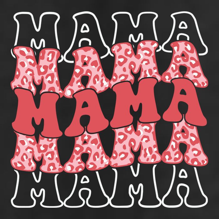 Mama Retro Groovy Cheetah Gift 7 Panel Mesh Trucker Snapback Hat