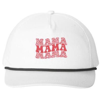 Mama Retro Groovy Cheetah Gift Snapback Five-Panel Rope Hat