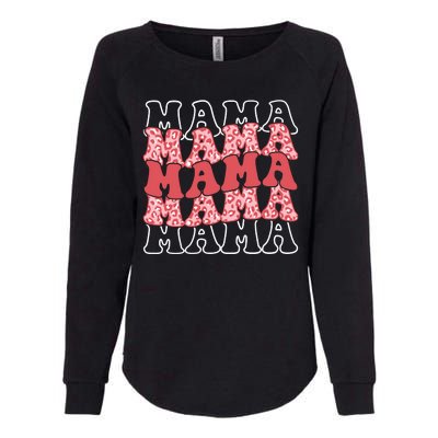 Mama Retro Groovy Cheetah Gift Womens California Wash Sweatshirt