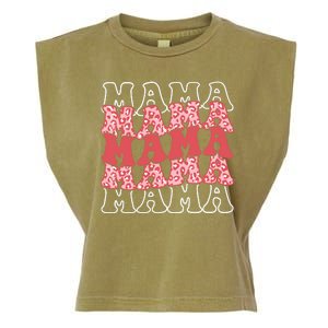 Mama Retro Groovy Cheetah Gift Garment-Dyed Women's Muscle Tee