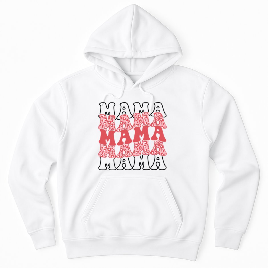 Mama Retro Groovy Cheetah Gift Hoodie