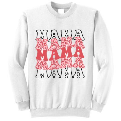Mama Retro Groovy Cheetah Gift Sweatshirt