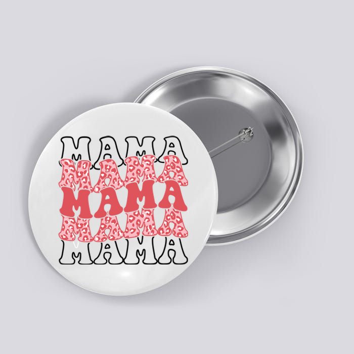 Mama Retro Groovy Cheetah Gift Button