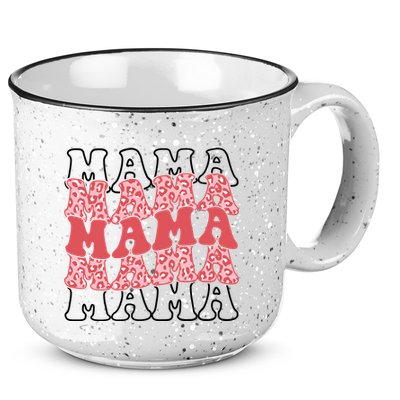 Mama Retro Groovy Cheetah Gift 15oz Campfire Ceramic Mug